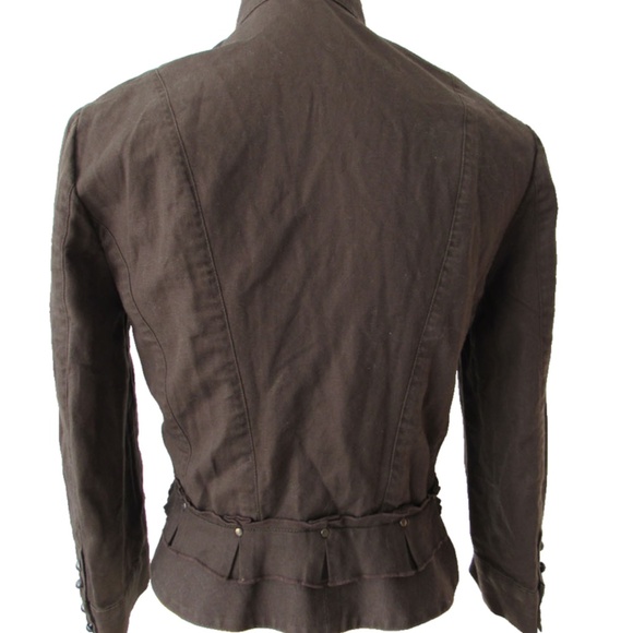 CLUB MONACO Stand Collar Hook Closure Studs Pleated Top Shirt Size XS - Picture 2 of 6